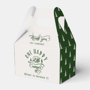 Caja Para Regalos Bosque verde Un camper feliz primer cumpleaños