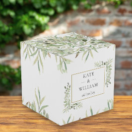 Caja Para Regalos Botánica Verde Follaje Agradecimiento de Boda