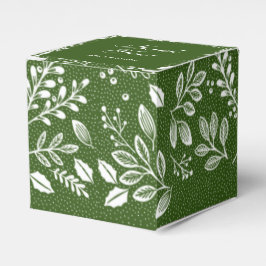 Caja Para Regalos Botánicos Blancos Green Gracias