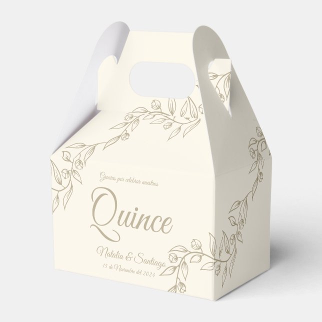 Caja Para Regalos Botánicos de Quince de Champagne en España (Front Side)
