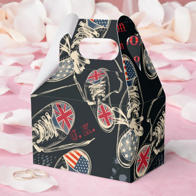 Caja Para Regalos Botas de Deporte Patrón de Moda  (Boda)