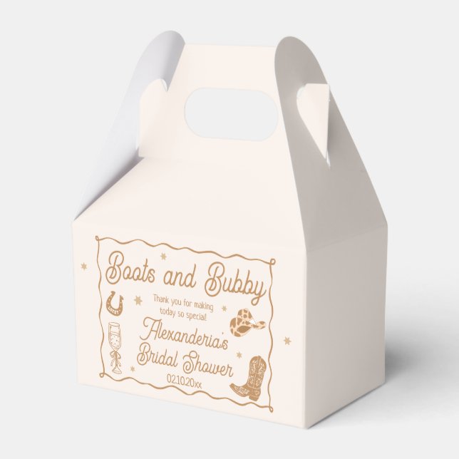 Caja Para Regalos Botas y Burbujas para Despedida de Soltera (Front Side)