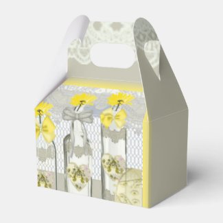 Caja Para Regalos Botellas de cristal con flores amarillas felicitar