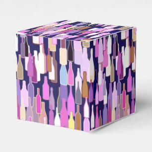 Caja Para Regalos Botellas de vino, multicolor, fondo azul oscuro