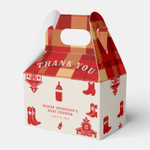 Botellas y boots Cowboy Retro Red Baby Shower
