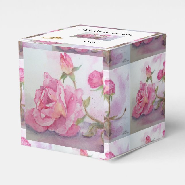 Caja Para Regalos botón Rosa (Costado Anverso)