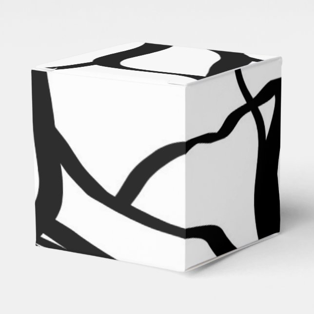Caja Para Regalos Bouquet Blanc: Resumen blanco y negro (Costado Anverso)