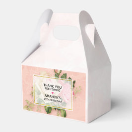 Caja Para Regalos Bouquet de flores rosa y blanco