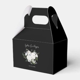 Caja Para Regalos Bouquet floral elegante blanco y negro moderno