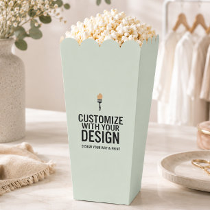 Caja Para Regalos Boutique de Verde Salvia Palomitas Personalizadas