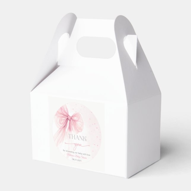 Caja Para Regalos Bow Coquette Baby Shower Favor Box (Front Side)