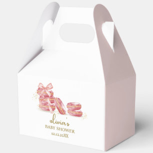 Caja Para Regalos Bow rosa Bonjour Bébé Macarons francés Baby Shower