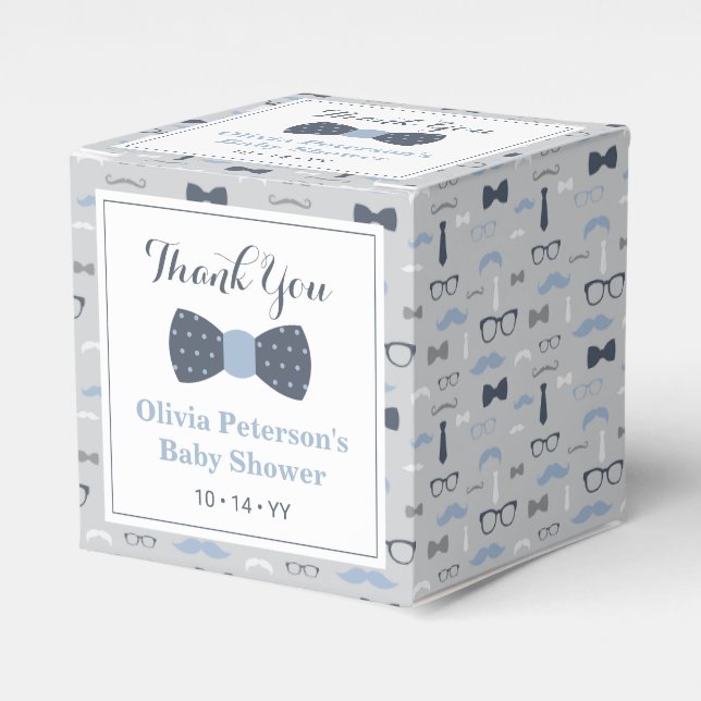 Caja Para Regalos Bow Tie Baby Shower Favorito Box (Costado Anverso)