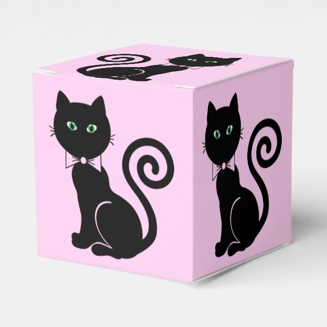 Caja Para Regalos Bow Tie Cat Favor Box (Costado Anverso)