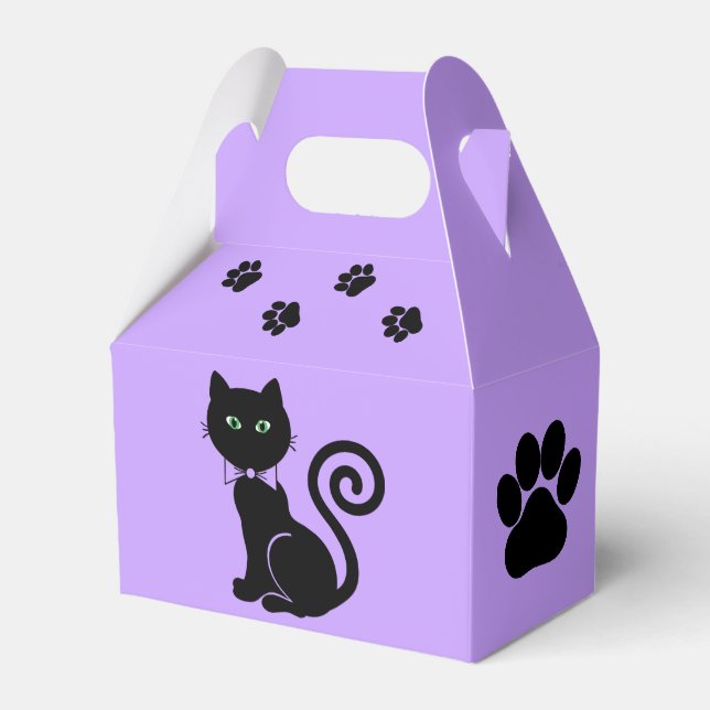 Caja Para Regalos Bow Tie Cat Favor Box (Front Side)