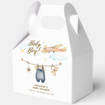 Boy Adventure Clothesline Airplane Sky Baby Shower