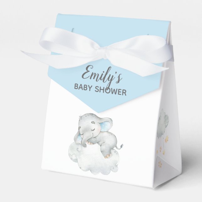 Caja Para Regalos Boy Baby Shower Favors (Elefante Durmiente) Dreamy (Front Side)
