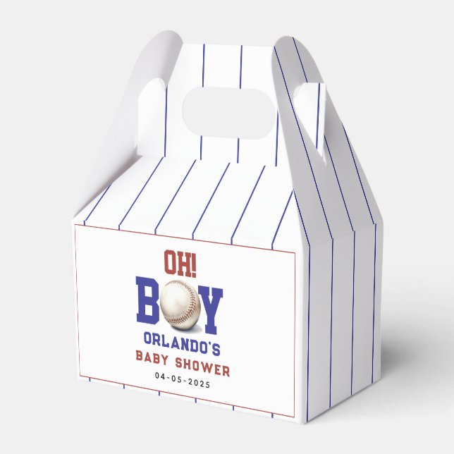 Caja Para Regalos Boy Baseball Baby Shower | Cute Sports Party (Front Side)