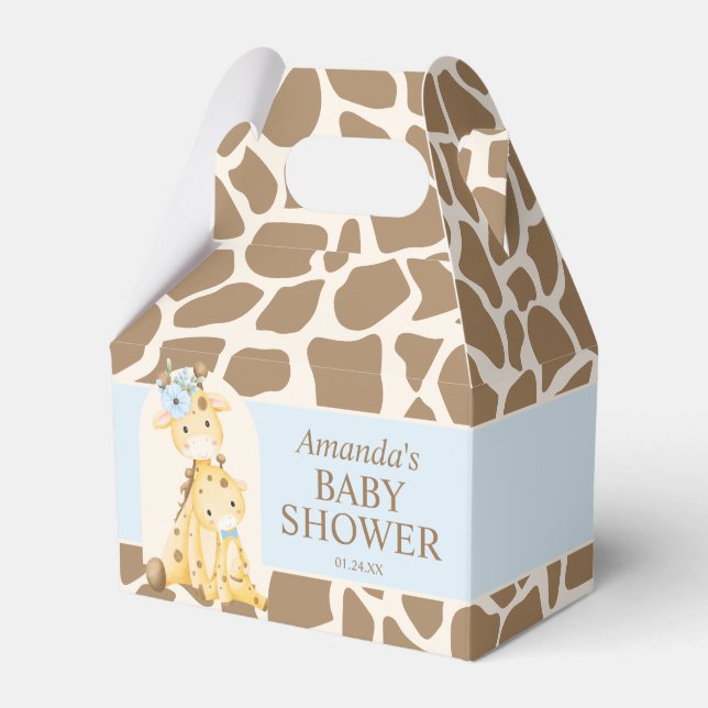 Caja Para Regalos Boy Giraffe Baby Shower Gable Box (Front Side)