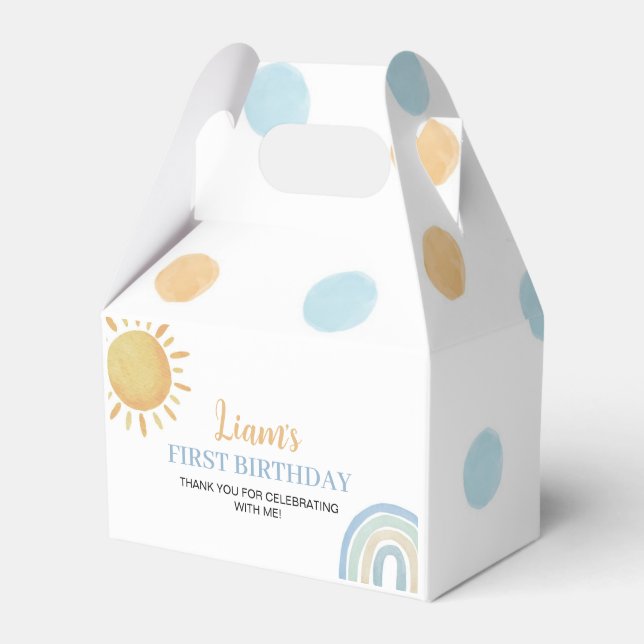 Caja Para Regalos Boy Sunshine Rainbow Favor Box Fiesta de cumpleaño (Front Side)