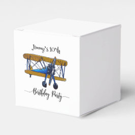 Caja Para Regalos Boys birthday party with blue and yellow biplane