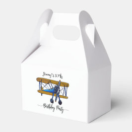 Caja Para Regalos Boys birthday party with blue and yellow biplane
