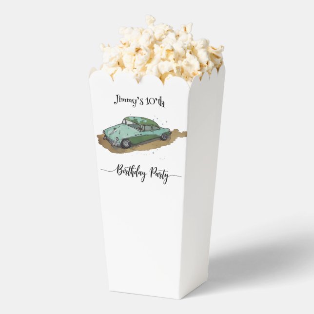 Caja Para Regalos Boys birthday party with two toned sedan popcorn (apareció)