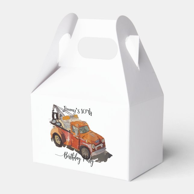 Caja Para Regalos Boys birthday party with wrecker (Front Side)