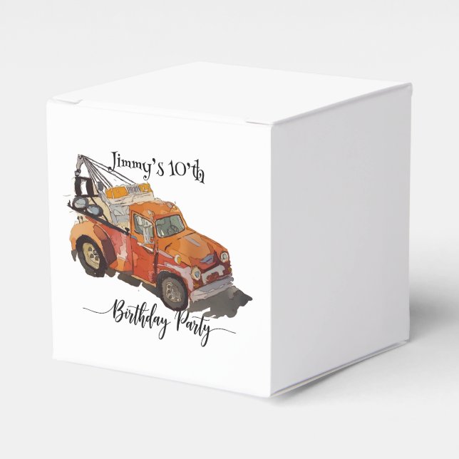 Caja Para Regalos Boys birthday party with wrecker (Costado Anverso)