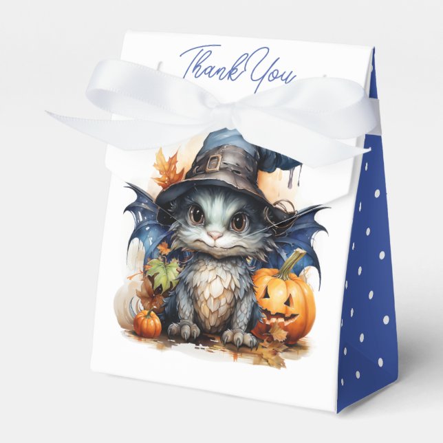 Caja Para Regalos Boys Blue Dragon Halloween Baby Shower (Front Side)