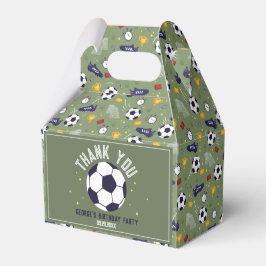 Caja Para Regalos Boys Green Soccer Sports Kids Birthday
