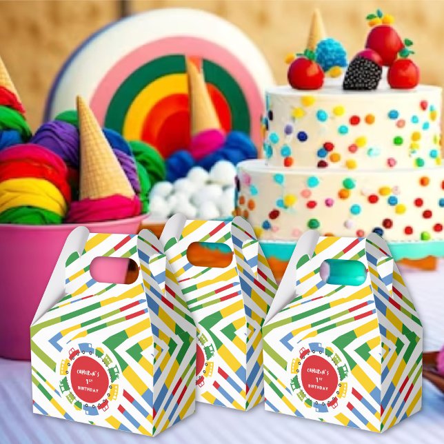 Caja Para Regalos Boys Juguetes Colorful Fun Transport Fiesta de cum (Boys Toys Colorful Fun Transport Kid's Birthday Party Favor Boxes @ fat_fa_tin / fatfatin_mini_me)