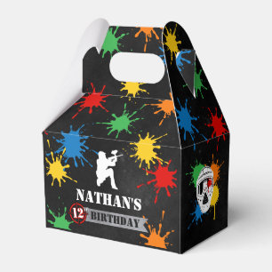 Caja Para Regalos Boys Paintball Birthday Black Favor Box