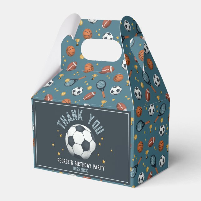 Caja Para Regalos Boys Soccer Sport Kids Cumpleaños (Front Side)