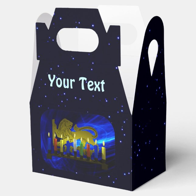 Caja Para Regalos Brass Lion Menorah (Abierto)