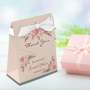 Caja Para Regalos Bridal Shower blush pampas grass floral thank you