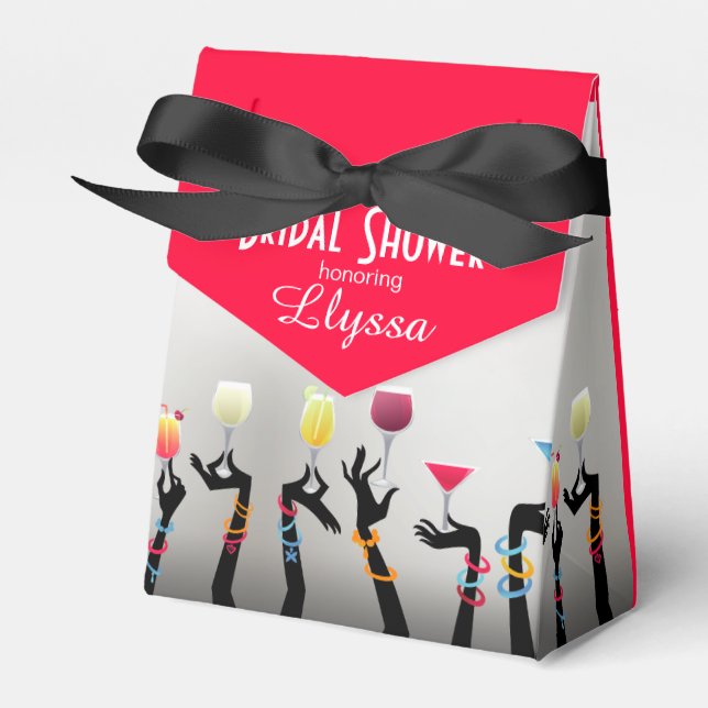 Caja Para Regalos Bridal Shower Cocktail Fiesta (Front Side)