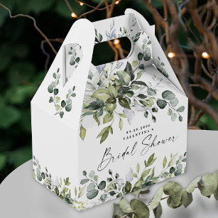 Caja Para Regalos Bridal Shower Greenery Elegant Leafy Watercolor