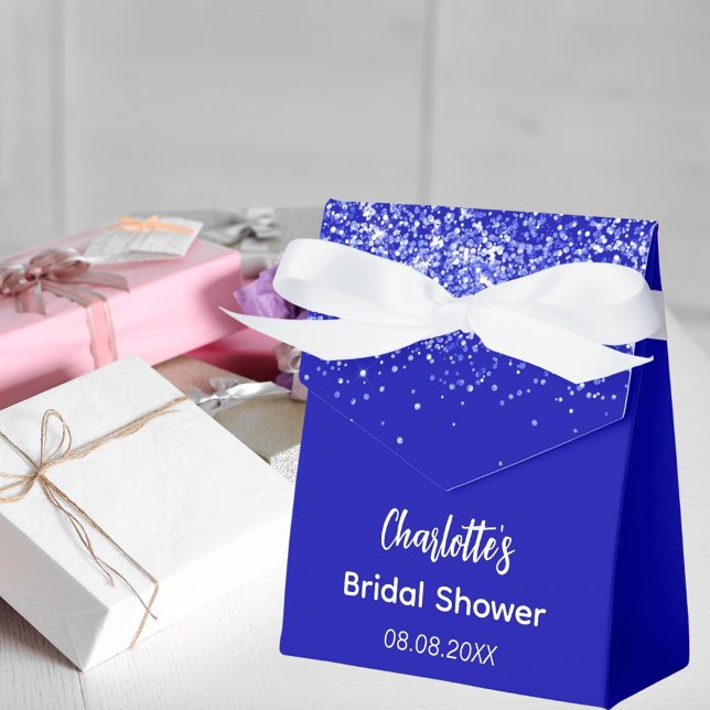 Caja Para Regalos Bridal Shower nombre azul real gracias (Subido por el creador)