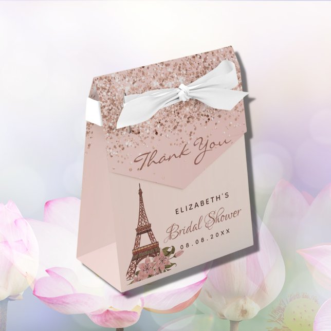 Caja Para Regalos Bridal Shower rosa oro París gracias (Subido por el creador)