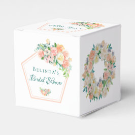 Caja Para Regalos Bridal Shower ruborizada rosa floral geométrica