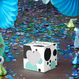 Caja Para Regalos Bride Co Verde azulado Blue Polka Dot Shower Fiest