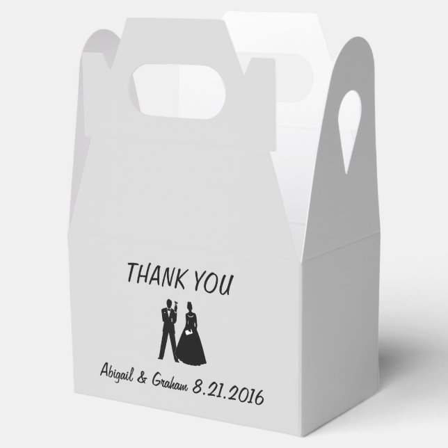 Caja Para Regalos Bride & Groom Silhouette Favor (Abierto)