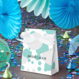 Caja Para Regalos BRIDE Verde azulado Blue Shimmer Polka Dot Wedding