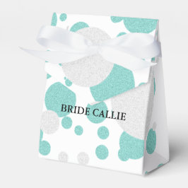 Caja Para Regalos BRIDE Verde azulado Blue Shimmer Polka Dot Wedding