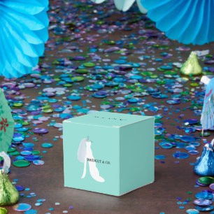Caja Para Regalos BRIDE Y CO Azul Verde azulado Aquí Viene El Fiesta