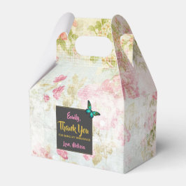 Caja Para Regalos Bridesmaid Gracias con Mariposa en Collage Vintage