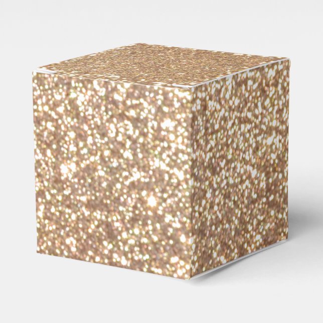 Caja Para Regalos Bright Copper Glitter Sparkles Favor Box (Costado Anverso)