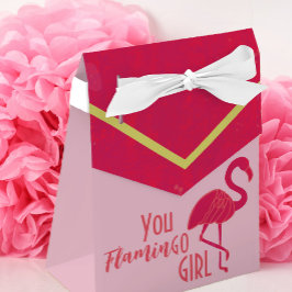 Caja Para Regalos Bright Pink Green Flamingo Birthday
