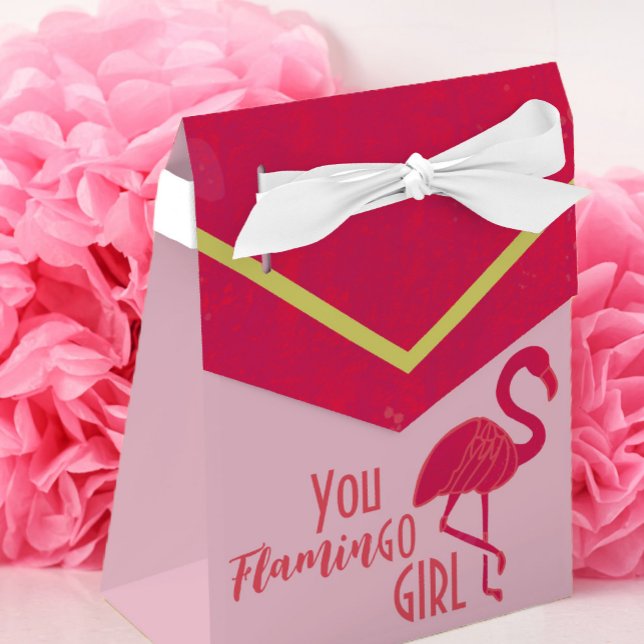 Caja Para Regalos Bright Pink Green Flamingo Birthday  (Subido por el creador)